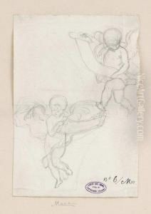Studio Di Putti Con Cartiglio by Cesare Mariani