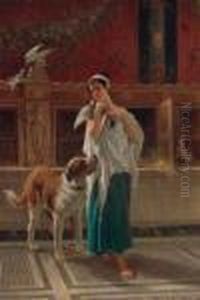 Fanciulla Romana Con Colomba E Cane