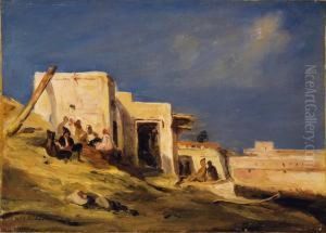 Conversation Pres De La Casbah by Prosper-Georges-Antoine Marilhat