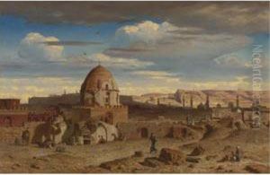 View Of The South Of The Necropolis In Cairo With The Citadel Inthe Background