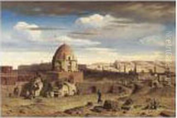 Vue De La Partie Sud De La Necropole Du Caire, Avec La Citadelle A L'arriere-plan - view 1