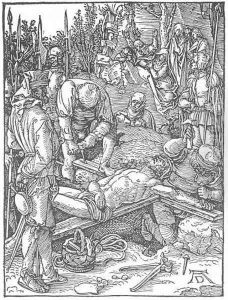 Small Passion, 23. Christ Being Nailed to the Cross by Albrecht Durer