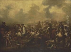 A Cavalry Skirmish by Antonio Maria Marini