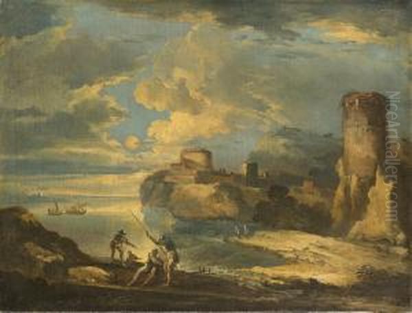 Paesaggio Costiero Con Soldati - view 1