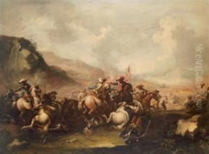 Due Battaglie Di Cavalleria by Antonio Maria Marini