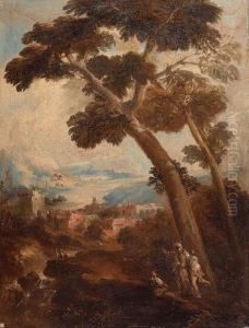Paesaggio Con Alberi E Soldati by Antonio Maria Marini