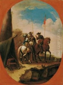 Accampamento Militare Con Cavalieri by Antonio Maria Marini