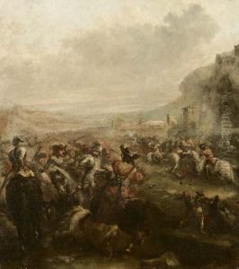 Scontro Di Cavallerie Presso Una Citta Murata