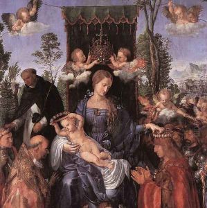 Feast of the Rose Garlands (detail 1) by Albrecht Durer
