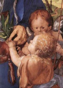 Madonna with the Siskin (detail 1) by Albrecht Durer
