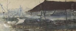 Drying The Nets, Norway (?) by Matthijs Maris