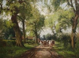 Cattle On Rural Lane by Willem Maris