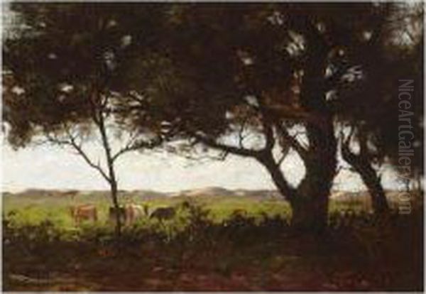 Cows In A Wooded Landscape - view 1