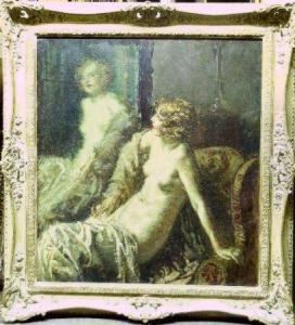 Draped Nude Seated Before A Mirror
