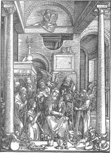 Life of the Virgin, 19. The Virgin Worshipped by Angels and Saints by Albrecht Durer