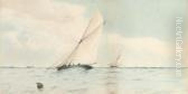 Racing Cutters On Opposite Tacks - view 1