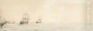 The Fleet Going Out To Sea by Albert Ernest Markes