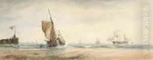 At Low Tide by Albert Ernest Markes