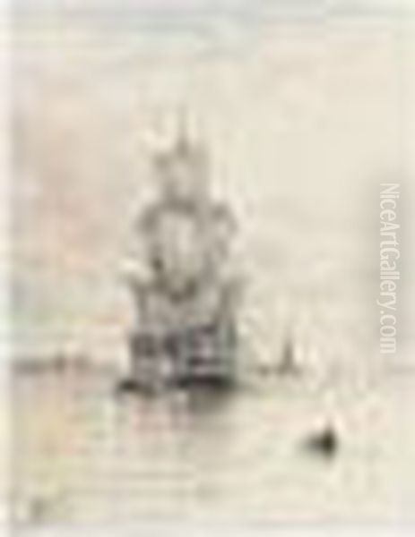 A Second Rater In The Thames Estuary - view 1