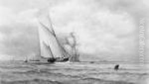 A Cutter Running Out To An Anchored Man-o'war A Cutter Running Out To An Anchored Man-o'war