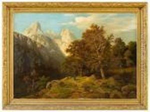 Veduta Del Passo Sella Con Il Sasso Lungo E Figura Di Donna by Karoly Marko