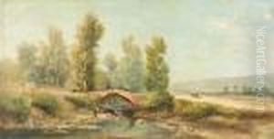 Paesaggio Con Ponticello Figure E Carrozzella