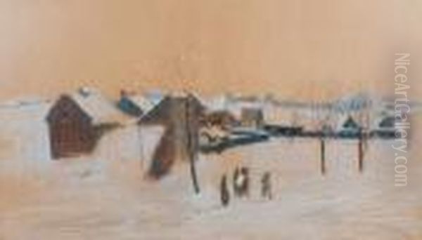 A Winter Street Scene, Krakow - view 1