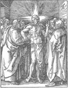 Small Passion, 33. The Incredulity of St Thomas by Albrecht Durer
