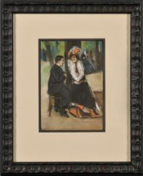 Couple On A Park Bench - view 1