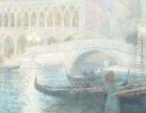 A Gondolier On A Venetian Canal by Claude Marks