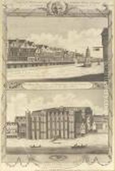 Morris (thomas) View Of Fish
Street Hill, From Grace Church Street, Representing The Monument And The
Church Of St Magnus, London Bridge - view 1