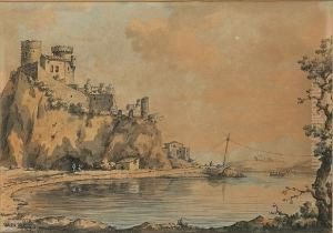A Ferry Crossing A River by William Marlow