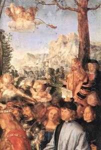 Feast of the Rose Garlands (detail) by Albrecht Durer
