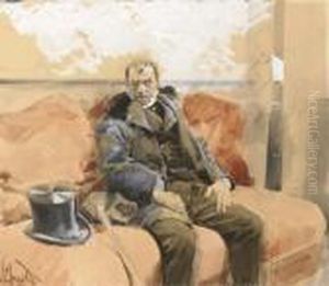 Un Homme Assis Sur Un Divan