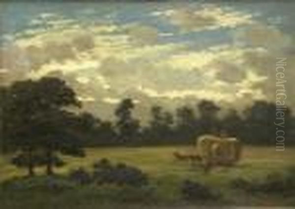 Landscape With Farm Workersloading A Cart With Hay - view 1