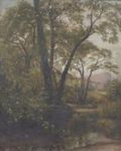 Attributed To James Richard Marquis ,a Woodland Pool by James Richard Marquis