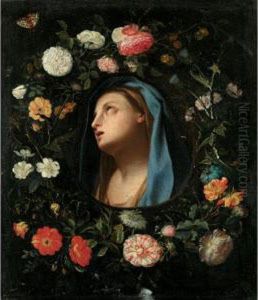 Madonna Encircled By A Garland Of Flowers