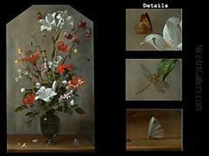 Blumenstrauss In Einer Glasvase by Jacob Marrel