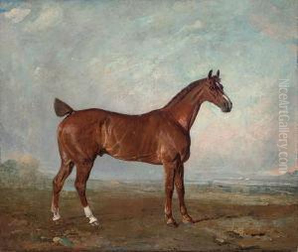 A Chestnut Hunter In A Landscape - view 1
