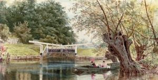 A Lazy Summer's Day Before The Lock At Sonning-on-thames, Berkshire - view 1