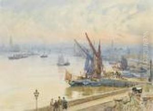 Chelsea Harbour From Cheyne Walk by Herbert Menzies Marshall