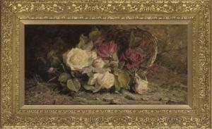 Roses On A Mossy Bank by John Fitz Marshall