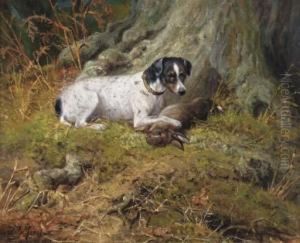 A Terrier With A Hare by John Fitz Marshall