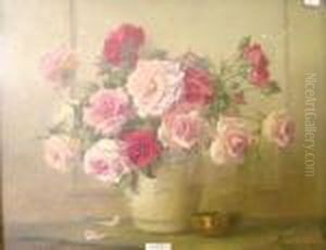 Mixed Roses by Freda, Nee Clulow Marston
