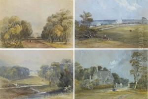 Canterbury House, The Seat Of Mr Arthur Jeffries: Garden Vista by Conrad Martens