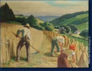Ete, La Moisson En Ardennes. by Alfred Martin