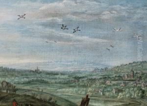 Landschaft Mit Pferdekarren Und Rindern Auf Dem Weg Ins Tal Landschaft Mit Pferdekarren Und Rindern Auf Dem Weg Ins Tal