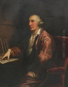 Three-quarter Length Portrait Of
 Rev Dr Alexander 'jupiter' Carlyle Of Inveresk, Seated At His Desk by David Martin