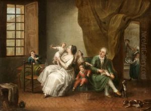 Lord Abercorn Med Familj I Hemmet Vid Portland Place, London