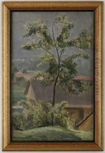 Deux Arbres Dans La Brume by Eugene Louis Martin